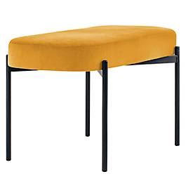 Sitzbank meet by Paperflow GAIA, oval M, Stoffbezug safran, 4-Fußgestell mattschwarz, B 790 x T 420 x H 455 mm