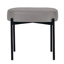 Sitzbank meet by Paperflow GAIA, oval S, desinfektionsmittelbeständiger Kunstlederbezug grau, 4-Fußgestell mattschwarz, B 490 x T 380 x H 455 mm