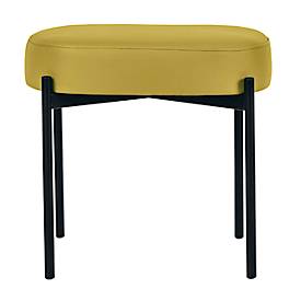 Sitzbank meet by Paperflow GAIA, oval S, desinfektionsmittelbeständiger Kunstlederbezug grün, 4-Fußgestell mattschwarz, B 490 x T 380 x H 455 mm