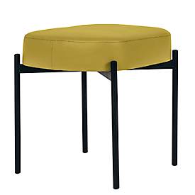 Sitzbank meet by Paperflow GAIA, oval S, desinfektionsmittelbeständiger Kunstlederbezug grün, 4-Fußgestell mattschwarz, B 490 x T 380 x H 455 mm