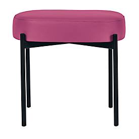 Sitzbank meet by Paperflow GAIA, oval S, desinfektionsmittelbeständiger Kunstlederbezug lila, 4-Fußgestell mattschwarz, B 490 x T 380 x H 455 mm