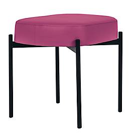 Sitzbank meet by Paperflow GAIA, oval S, desinfektionsmittelbeständiger Kunstlederbezug lila, 4-Fußgestell mattschwarz, B 490 x T 380 x H 455 mm