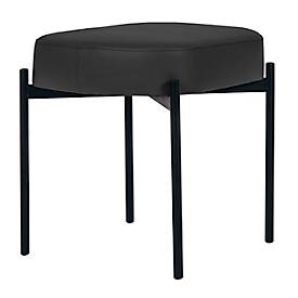 Sitzbank meet by Paperflow GAIA, oval S, desinfektionsmittelbeständiger Kunstlederbezug schwarz, 4-Fußgestell mattschwarz, B 490 x T 380 x H 455 mm