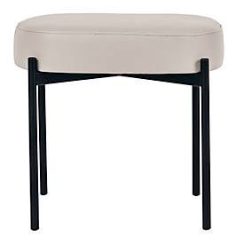 Sitzbank meet by Paperflow GAIA, oval S, desinfektionsmittelbeständiger Kunstlederbezug weiß, 4-Fußgestell mattschwarz, B 490 x T 380 x H 455 mm