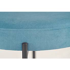 Sitzbank meet by Paperflow GAIA, oval S, Stoffbezug blau, 4-Fußgestell mattschwarz, B 490 x T 380 x H 455 mm