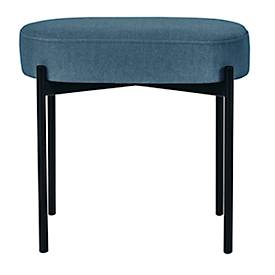 Sitzbank meet by Paperflow GAIA, oval S, Stoffbezug blau, 4-Fußgestell mattschwarz, B 490 x T 380 x H 455 mm