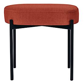 Sitzbank meet by Paperflow GAIA, oval S, Stoffbezug braun, 4-Fußgestell mattschwarz, B 490 x T 380 x H 455 mm