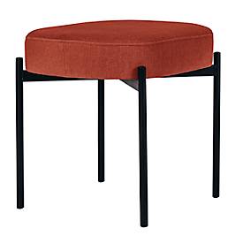 Sitzbank meet by Paperflow GAIA, oval S, Stoffbezug braun, 4-Fußgestell mattschwarz, B 490 x T 380 x H 455 mm