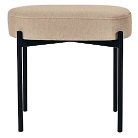 Sitzbank meet by Paperflow GAIA, oval S, Stoffbezug elfenbeinfarben, 4-Fußgestell mattschwarz, B 490 x T 380 x H 455 mm