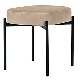 Sitzbank meet by Paperflow GAIA, oval S, Stoffbezug elfenbeinfarben, 4-Fußgestell mattschwarz, B 490 x T 380 x H 455 mm