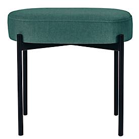 Sitzbank meet by Paperflow GAIA, oval S, Stoffbezug grün, 4-Fußgestell mattschwarz, B 490 x T 380 x H 455 mm