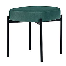 Sitzbank meet by Paperflow GAIA, oval S, Stoffbezug grün, 4-Fußgestell mattschwarz, B 490 x T 380 x H 455 mm