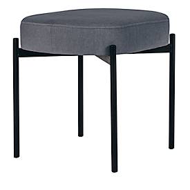 Sitzbank meet by Paperflow GAIA, oval S, Stoffbezug mausgrau, 4-Fußgestell mattschwarz, B 490 x T 380 x H 455 mm