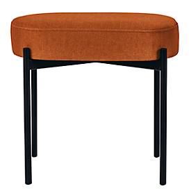 Sitzbank meet by Paperflow GAIA, oval S, Stoffbezug rostfarben, 4-Fußgestell mattschwarz, B 490 x T 380 x H 455 mm