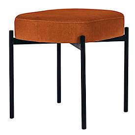 Sitzbank meet by Paperflow GAIA, oval S, Stoffbezug rostfarben, 4-Fußgestell mattschwarz, B 490 x T 380 x H 455 mm