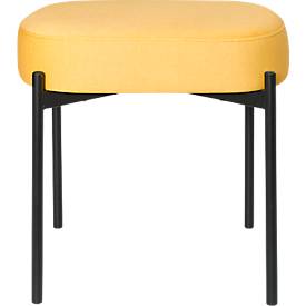 Sitzbank meet by Paperflow GAIA, oval S, Stoffbezug safran, 4-Fußgestell mattschwarz, B 490 x T 380 x H 455 mm