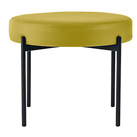 Sitzbank meet by Paperflow GAIA, rund, desinfektionsmittelbeständiger Kunstlederbezug grün, 4-Fußgestell mattschwarz, B 575 x T 575 x H 455 mm