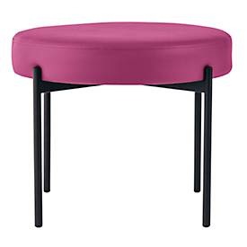 Sitzbank meet by Paperflow GAIA, rund, desinfektionsmittelbeständiger Kunstlederbezug lila, 4-Fußgestell mattschwarz, B 575 x T 575 x H 455 mm