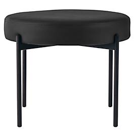 Sitzbank meet by Paperflow GAIA, rund, desinfektionsmittelbeständiger Kunstlederbezug schwarz, 4-Fußgestell mattschwarz, B 575 x T 575 x H 455 mm