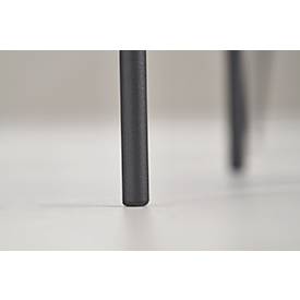 Sitzbank meet by Paperflow GAIA, rund, Stoffbezug braun, 4-Fußgestell mattschwarz, B 575 x T 575 x H 455 mm