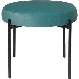 Sitzbank meet by Paperflow GAIA, rund, Stoffbezug grün, 4-Fußgestell mattschwarz, B 575 x T 575 x H 455 mm
