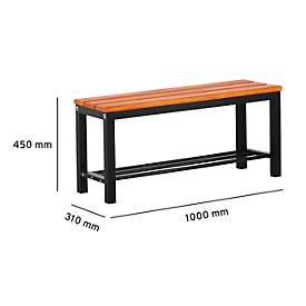 Sitzbank mit Schuhrost, 1000 mm breit