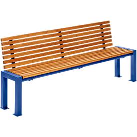 Sitzbank Münster, 4 Sitzplätze, mit Rückenlehne, Stahl und Holz, wettergeschützt