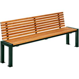 Sitzbank Münster, 4 Sitzplätze, mit Rückenlehne, Stahl und Holz, wettergeschützt