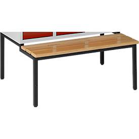 Sitzbank, schwarz m. 3 Buchenholzleisten, 830 mm breit