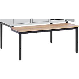 Sitzbank, schwarz m. 3 Buchenholzleisten, 930 mm breit