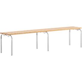 Sitzbank, stapelbar, lichtgrau, 2000 mm breit