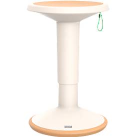 Sitzhocker ECO UPis1, biobasierter Kunststoff, Ø 330 x H 450–630 mm, cremeweiß