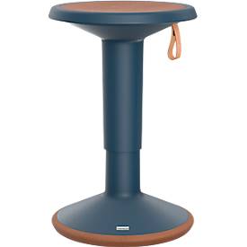 Sitzhocker ECO UPis1, biobasierter Kunststoff, Ø 330 x H 450–630 mm, stahlblau