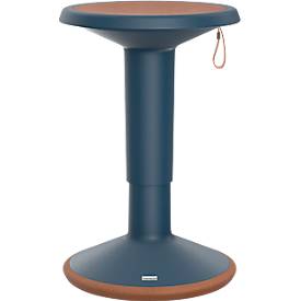 Sitzhocker ECO UPis1, biobasierter Kunststoff, Ø 330 x H 450–630 mm, stahlblau