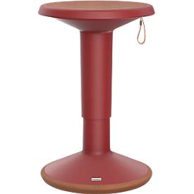 Sitzhocker ECO UPis1, biobasierter Kunststoff, Ø 330 x H 450–630 mm, weinrot