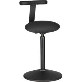 Sitzhocker ROVO SOLO mit Monopad, 3D-Gestrick, schwarz/schwarz