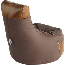 Sitzsack JAMIE Swing, Canvasoptik/Lederimitat, B 650 x T 900 x H 950 mm, braun