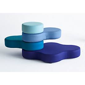 Sitzsystem TAPA Round I, Stoff, modular, mit Drehmechanismus, B 800 x H 620 mm, blau/blau