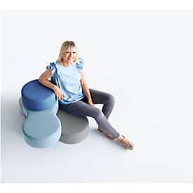 Sitzsystem TAPA Round I, Stoff, modular, mit Drehmechanismus, B 800 x H 620 mm, grau/blau