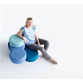 Sitzsystem TAPA Round I, Stoff, modular, mit Drehmechanismus, B 800 x H 620 mm, rot/gelb