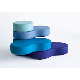 Sitzsystem TAPA Round II, Stoff, modular, mit Drehmechanismus, B 1090 x H 620 mm, blau/blau