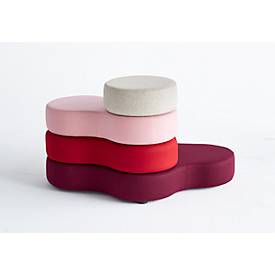 Sitzsystem TAPA Round II, Stoff, modular, mit Drehmechanismus, B 1090 x H 620 mm, bordeaux/grau