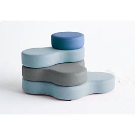 Sitzsystem TAPA Round II, Stoff, modular, mit Drehmechanismus, B 1090 x H 620 mm, grau/blau