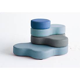 Sitzsystem TAPA Round II, Stoff, modular, mit Drehmechanismus, B 1090 x H 620 mm, grau/blau