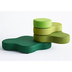 Sitzsystem TAPA Round II, Stoff, modular, mit Drehmechanismus, B 1090 x H 620 mm, grün/grün