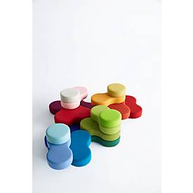 Sitzsystem TAPA Round II, Stoff, modular, mit Drehmechanismus, B 1090 x H 620 mm, rot/gelb