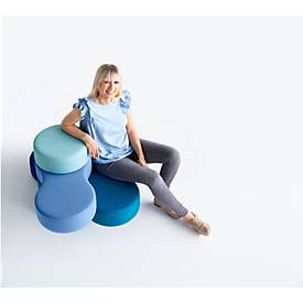 Sitzsystem TAPA Round II, Stoff, modular, mit Drehmechanismus, B 1090 x H 620 mm, rot/gelb