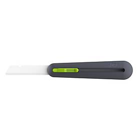 SLICE Industrie-Cuttermesser, für Links-/Rechtshänder, Auto-Klingenrückzug, Umhängeöse, Klinge wechselbar, Kunststoff, anthrazit