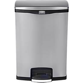 Slim Jim Step-ON Tretabfallbehälter, aus Edelstahl, 90 Liter, schwarz