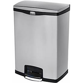 Slim Jim Step-ON Tretabfallbehälter, aus Edelstahl, 90 Liter, schwarz